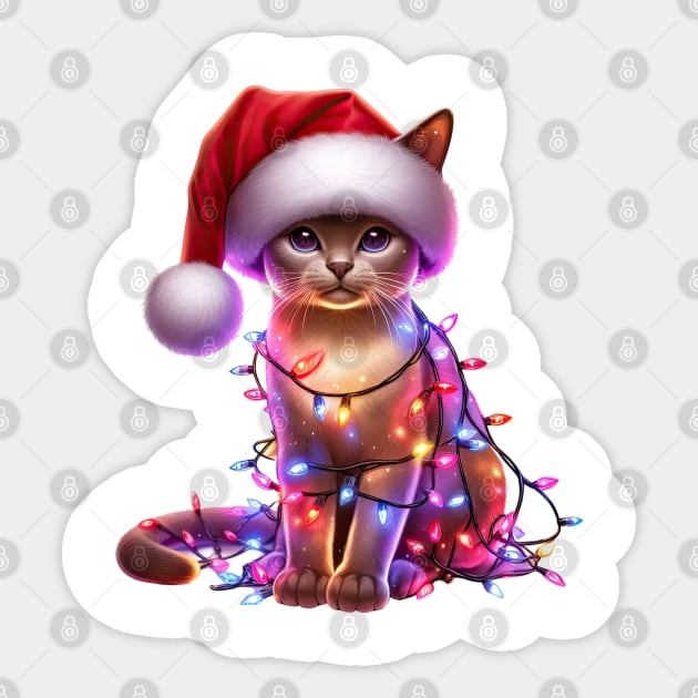 Christmas Singapura Cat Sticker by Chromatic Fusion Studio